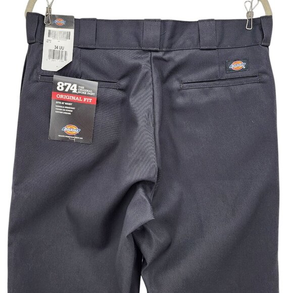 NWT Dickies 874 Original Fit Straight Leg Black Canvas Pants Mens 34UU 34X37 - Picture 4 of 10